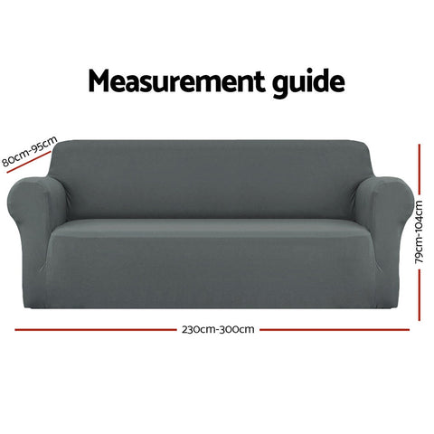 Artiss Sofa Cover Couch Covers 4 Seater Stretch Grey Chez Guru