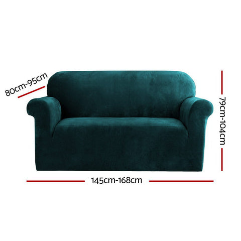 Artiss Sofa Cover Couch Covers 2 Seater Velvet Agate Green Chez Guru