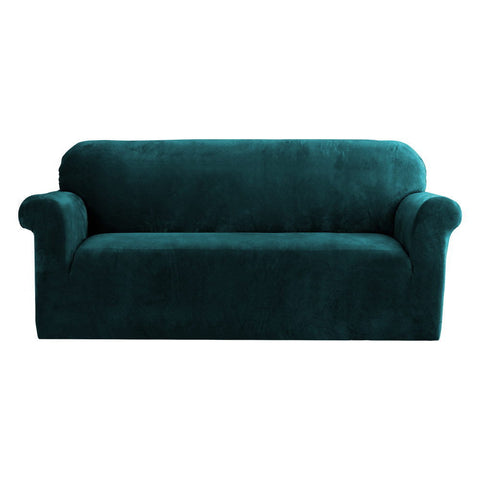 Artiss Sofa Cover Couch Covers 3 Seater Velvet Agate Green Chez Guru