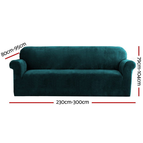 Artiss Sofa Cover Couch Covers 4 Seater Velvet Agate Green Chez Guru