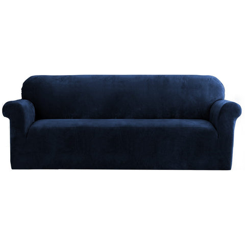 Artiss Sofa Cover Couch Covers 4 Seater Velvet Sapphire Chez Guru