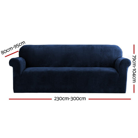Artiss Sofa Cover Couch Covers 4 Seater Velvet Sapphire Chez Guru