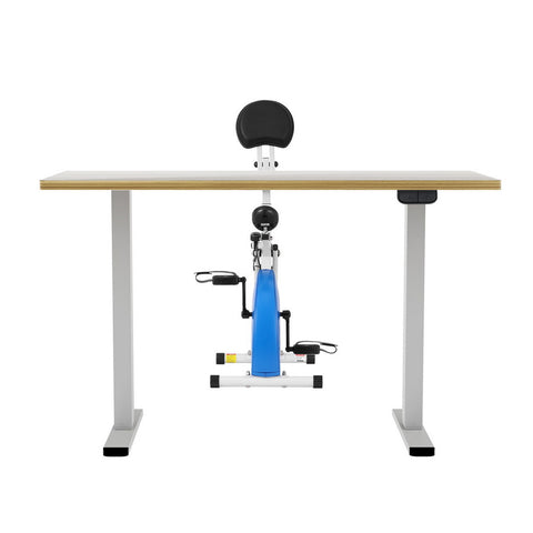 Artiss Under Desk Folding X-Bike with 140cm Automatic Standing Desk Magnetic Resistance Oak