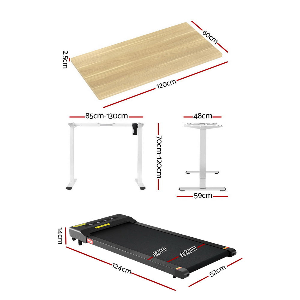Artiss Electric Treadmill with 120cm Automatic Standing Desk Walking Pad 400mm Chez Guru