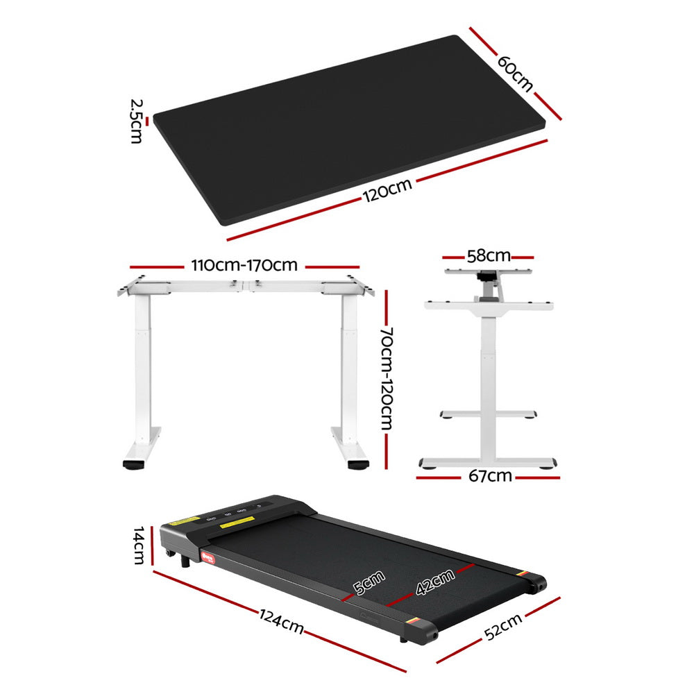 Artiss Treadmill 120cm Automatic Standing Desk with 400mm Electric Walking Pad Chez Guru