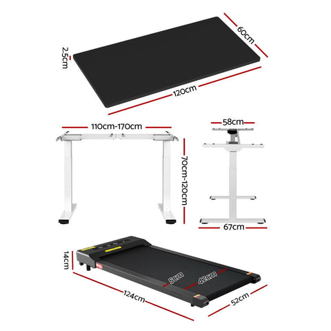 Artiss Treadmill 120cm Automatic Standing Desk with 400mm Electric Walking Pad Chez Guru