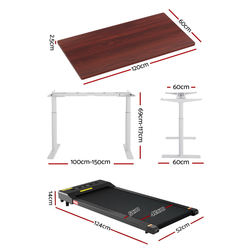 Artiss 400mm Treadmill Electric Walking Pad with 120cm Automatic Standing Desk Chez Guru