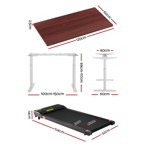 Artiss 400mm Treadmill Electric Walking Pad with 120cm Automatic Standing Desk Chez Guru