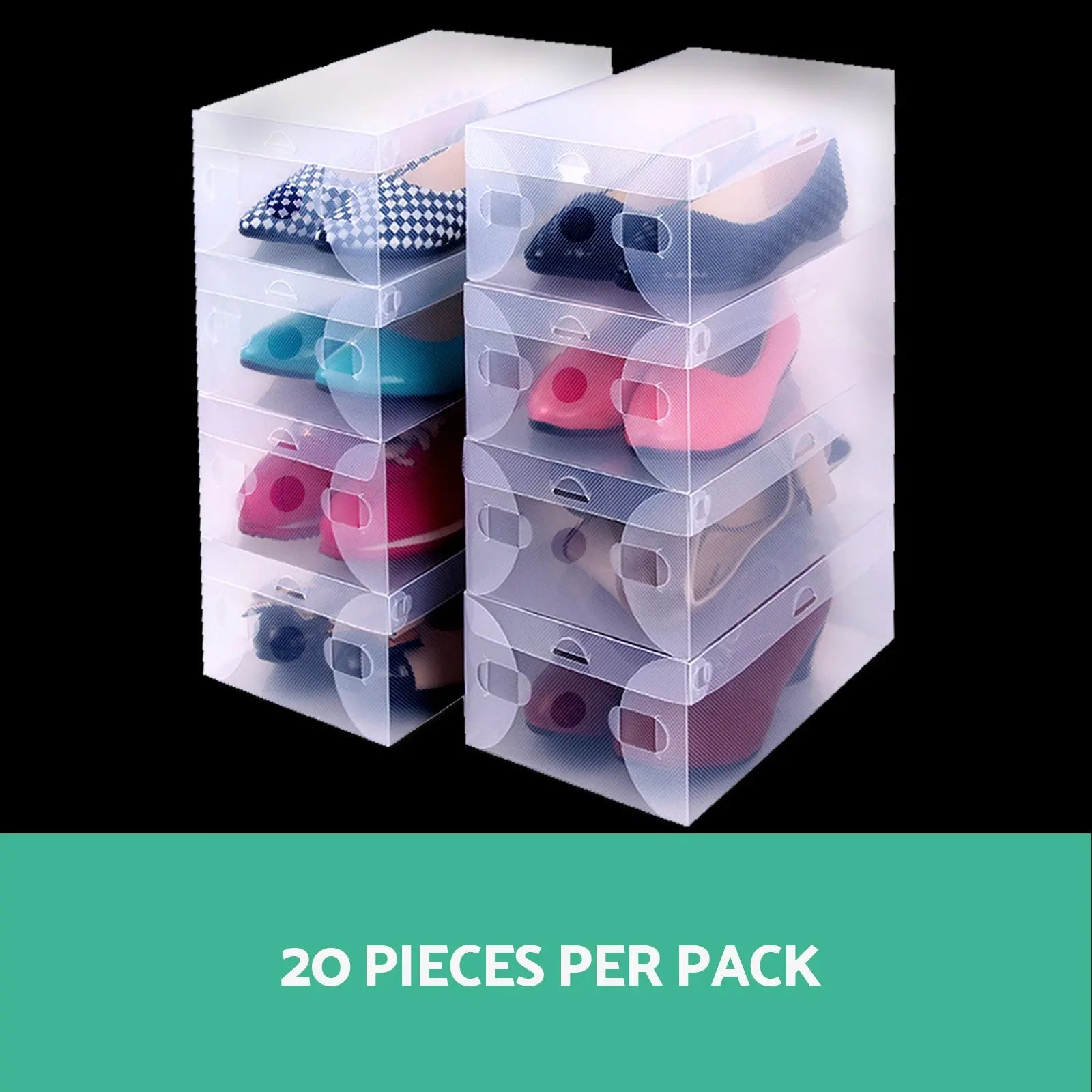 Artiss 20X Shoe Box Storage Clear Case Foldable Stackable Chez Guru
