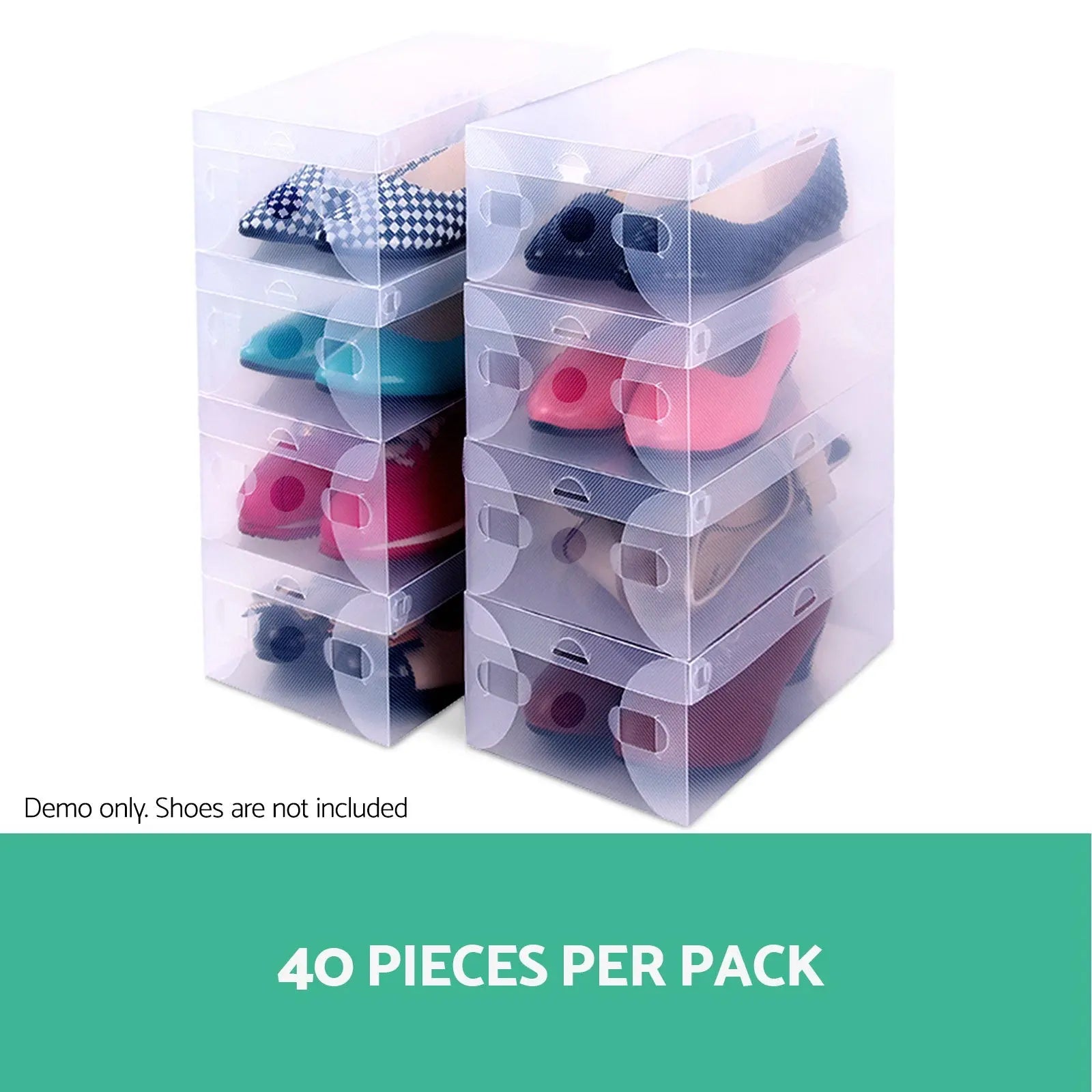 Artiss 40X Shoe Box Storage Clear Case Foldable Stackable Chez Guru
