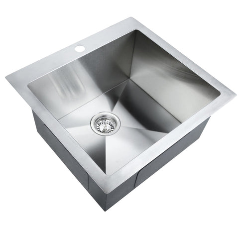 Cefito Kitchen Sink 53X50CM Stainless Steel Basin Single Bowl Silver Chez Guru