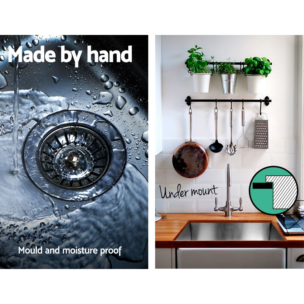 Cefito Kitchen Sink 53X50CM Stainless Steel Basin Single Bowl Silver Chez Guru