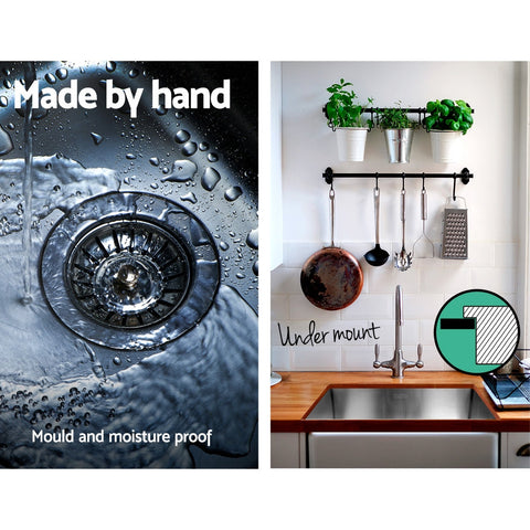 Cefito Kitchen Sink 53X50CM Stainless Steel Basin Single Bowl Silver Chez Guru