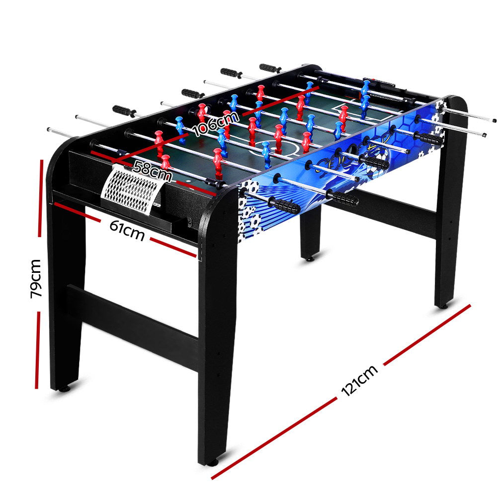 4FT Soccer Table Foosball Football Game Home Family Party Gift Playroom Blue Chez Guru