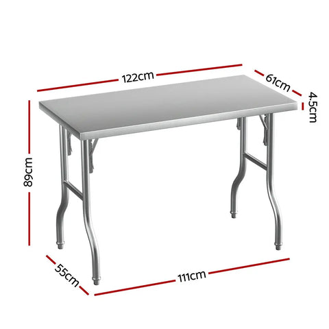 Cefito Stainless Steel Kitchen Benches Work Bench Food Foldable 430 Chez Guru