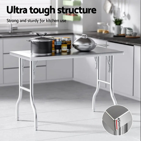 Cefito Stainless Steel Kitchen Benches Work Bench Food Foldable 430 Chez Guru