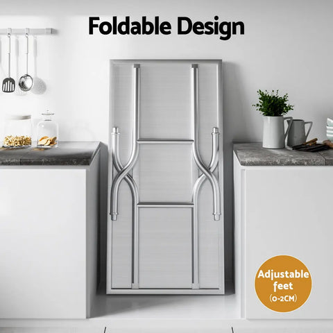 Cefito Stainless Steel Kitchen Benches Work Bench Food Foldable 430 Chez Guru