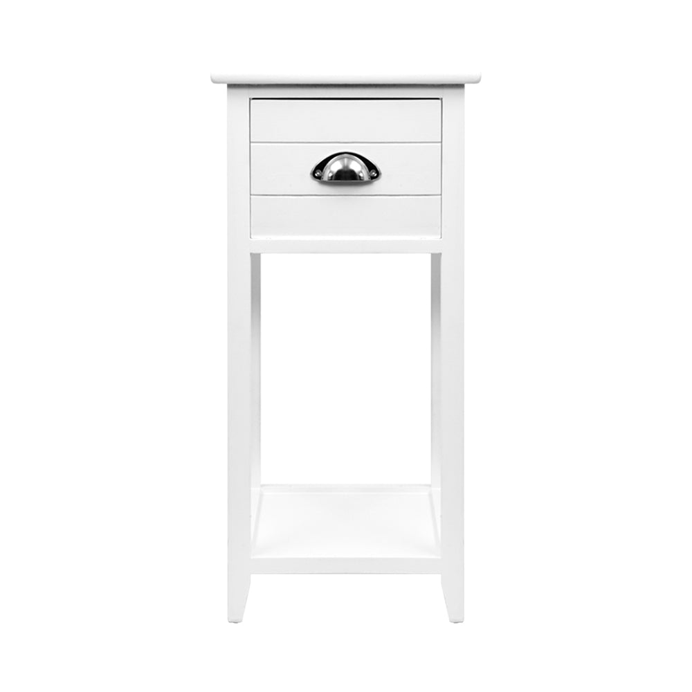 Artiss Bedside Table Vintage - THYME White Chez Guru