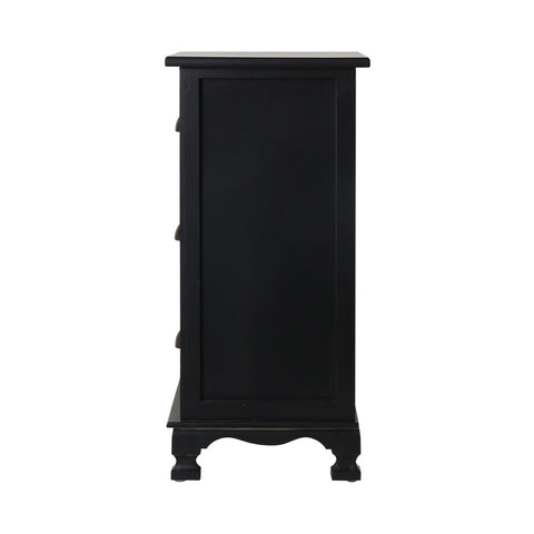 Artiss Bedside Table 3 Drawers Vintage - THYME Black Chez Guru