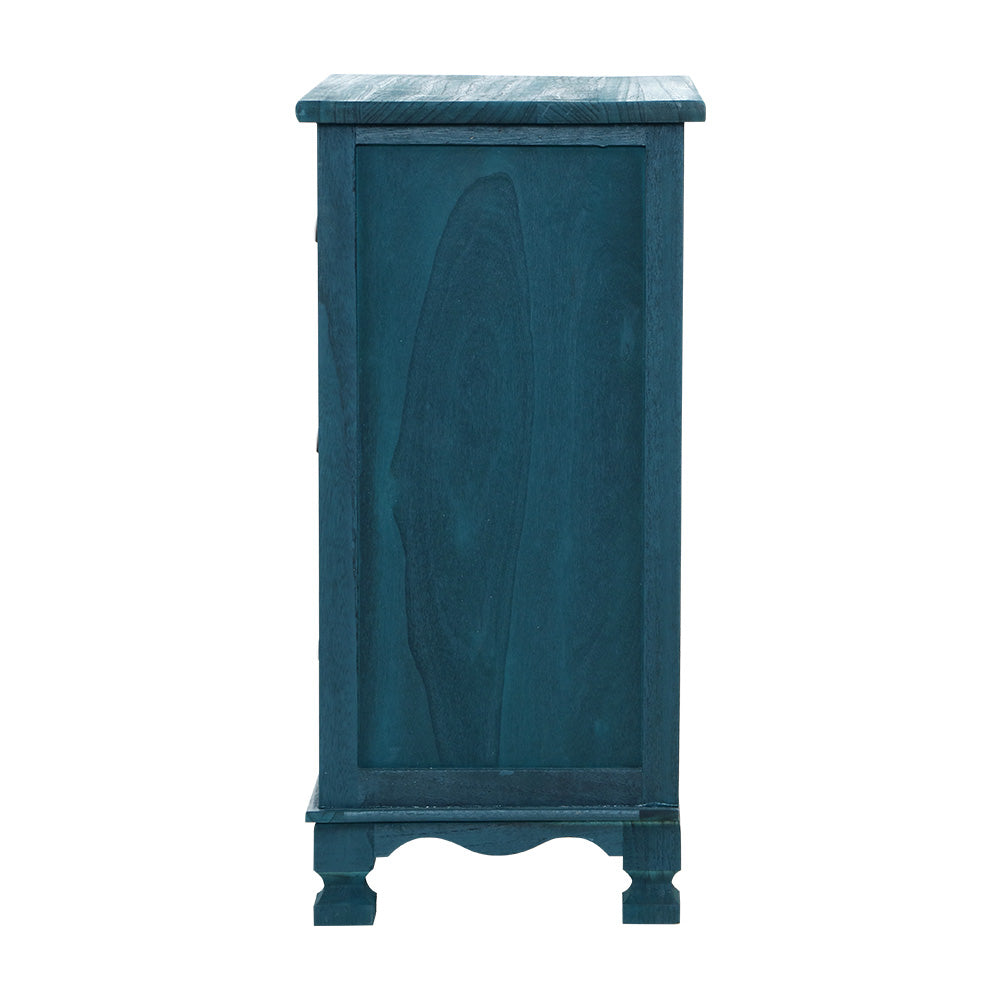 Artiss Bedside Table 3 Drawers Vintage - THYME Blue Chez Guru