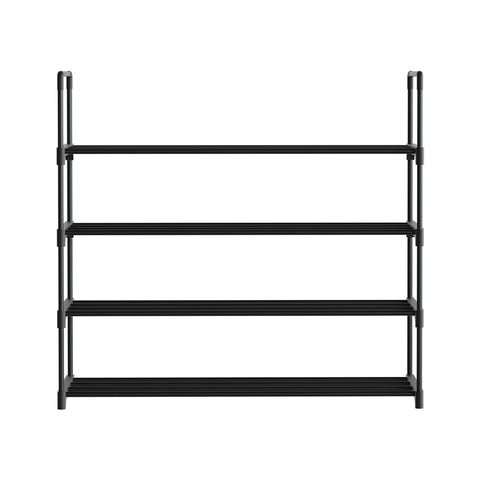 Artiss Shoe Rack 4-tier 16 Pairs Stackable Black