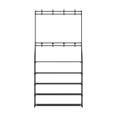 Artiss Shoe Rack Hall Tree 16 Pairs Black