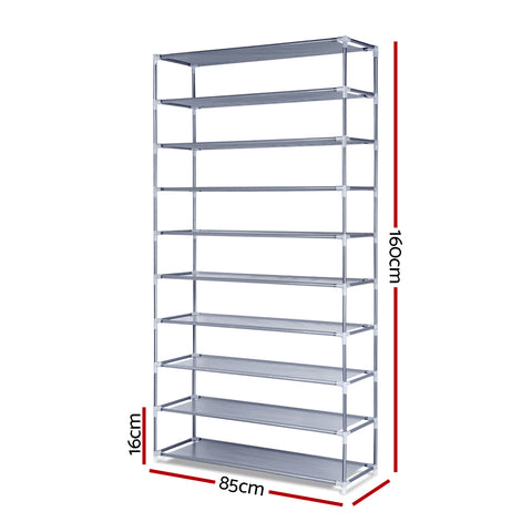 Artiss Shoe Rack Cabinet Stackable 10-Tier Grey