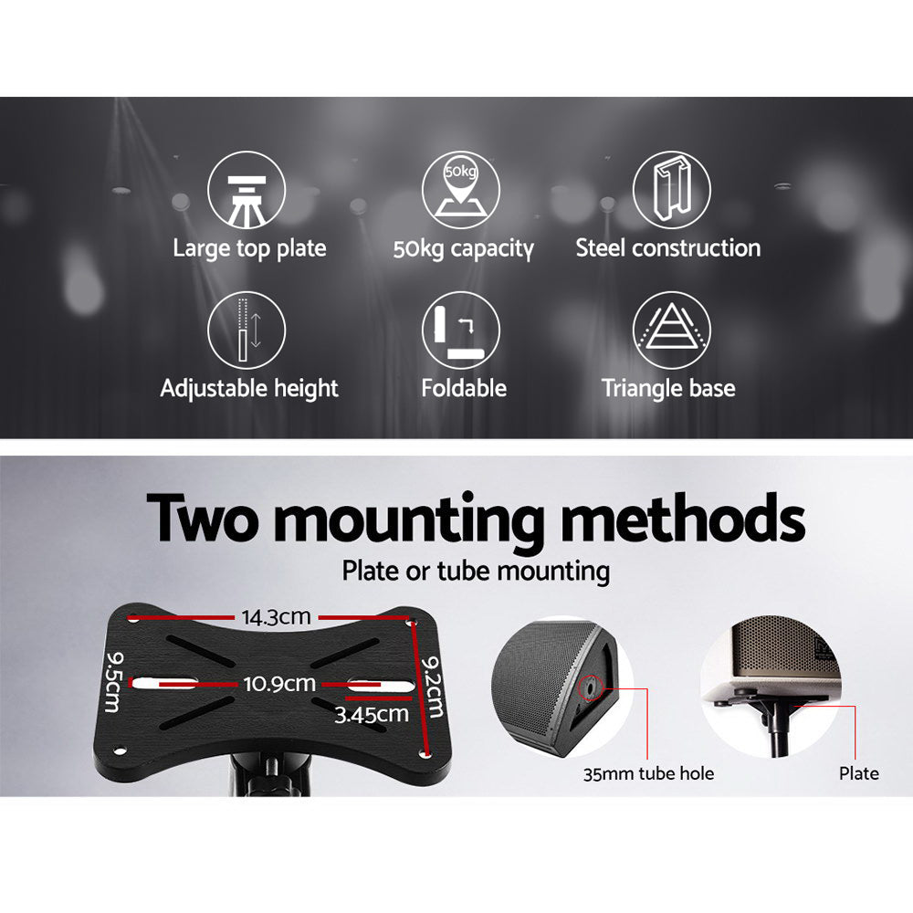 Alpha Speaker Stand 65-120cm Adjustable Height Surround Sound Studio Home 2pcs Chez Guru