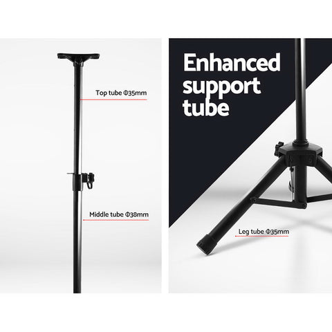 Alpha Speaker Stand 65-120cm Adjustable Height Surround Sound Studio Home 2pcs Chez Guru