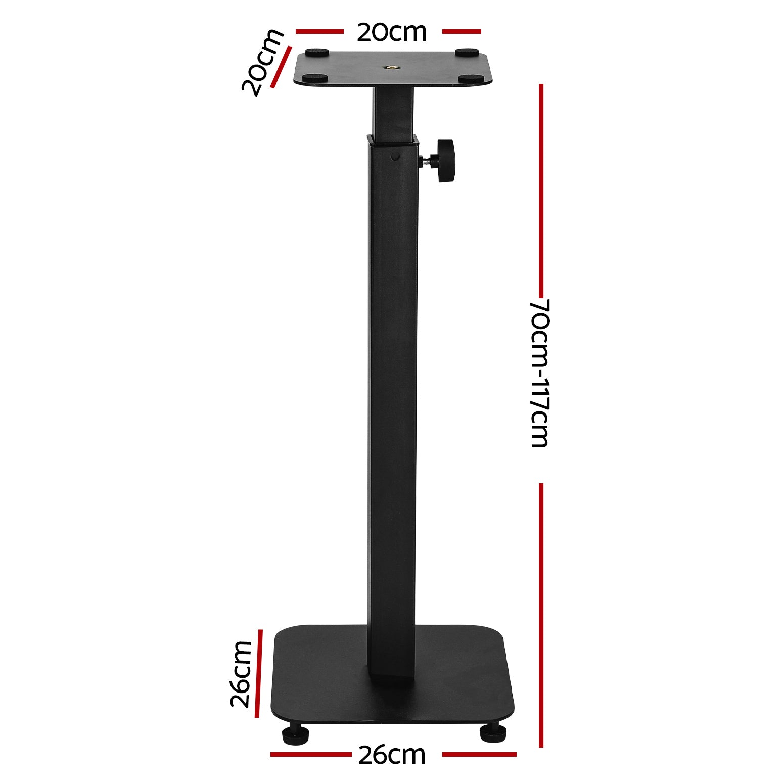 Alpha Speaker Stand 70-117cm Adjustable Height 2pcs Chez Guru