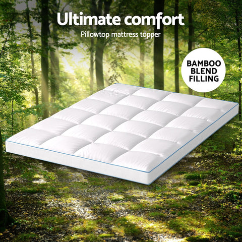 Giselle Bedding Mattress Topper Pillowtop Bamboo 10cm Double Chez Guru
