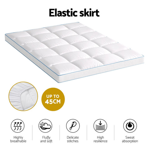Giselle Bedding Mattress Topper Pillowtop Bamboo 10cm Double Chez Guru
