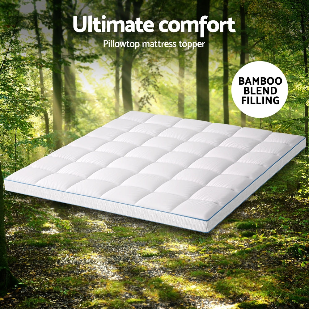 Giselle Bedding Mattress Topper Pillowtop Bamboo 10cm King Chez Guru