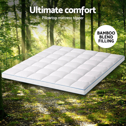 Giselle Bedding Mattress Topper Pillowtop Bamboo 10cm King Chez Guru