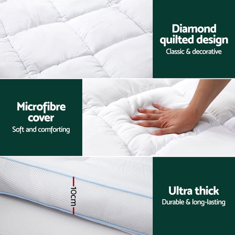 Giselle Bedding Mattress Topper Pillowtop Bamboo 10cm King Chez Guru