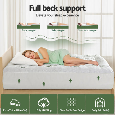 Giselle Mattress Topper 5cm Pillowtop toppers Bamboo Queen