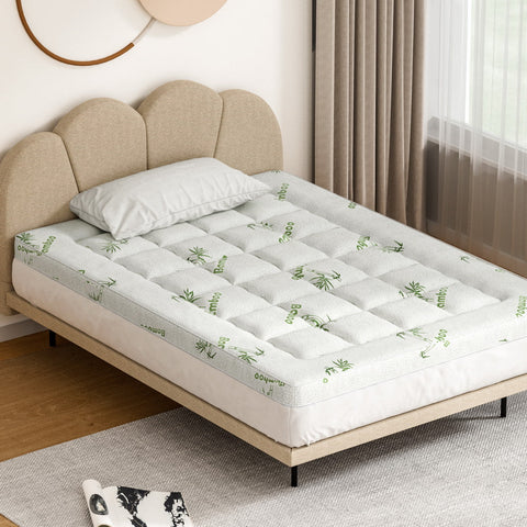 Giselle Bedding Mattress Topper Pillowtop Bamboo 7.5cm Double Chez Guru
