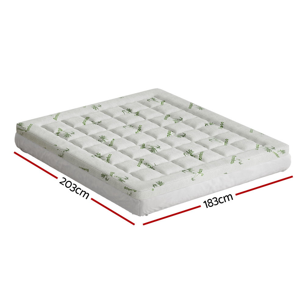 Giselle Bedding Mattress Topper Pillowtop Bamboo 7.5cm King Chez Guru