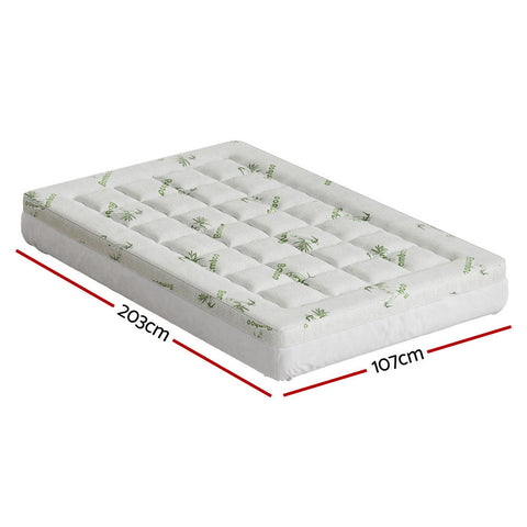 Giselle Bedding Mattress Topper Pillowtop Bamboo 7.5cm King Single Chez Guru