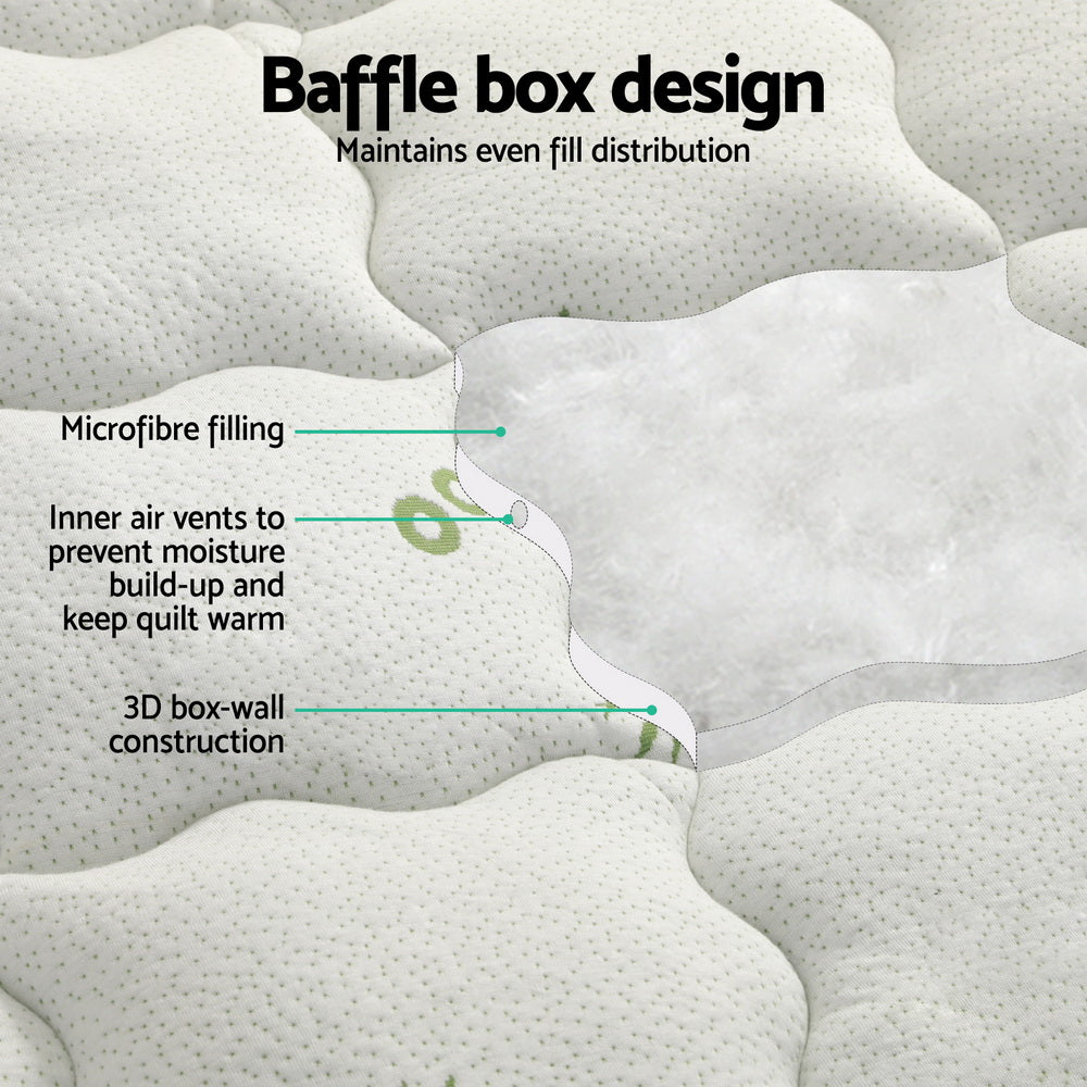 Giselle Bedding Mattress Topper Pillowtop Bamboo 7.5cm King Single Chez Guru