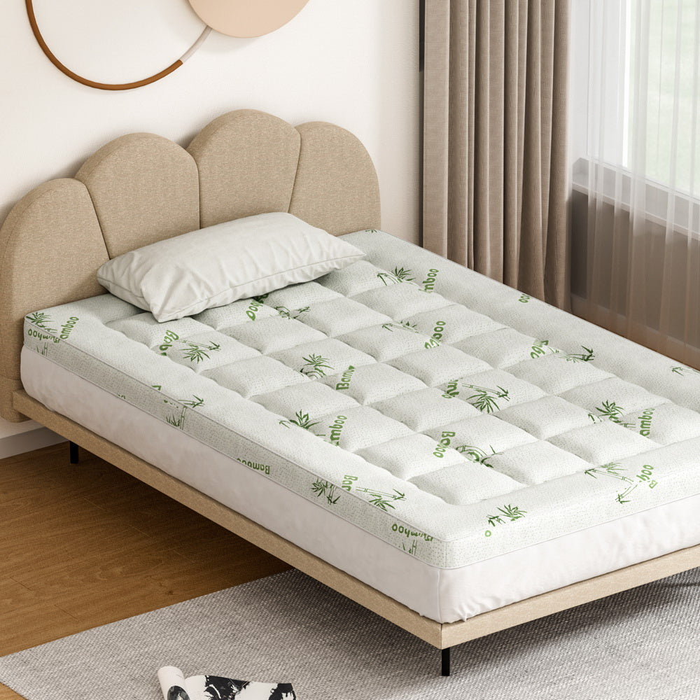 Giselle Bedding Mattress Topper Pillowtop Bamboo 7.5cm King Single Chez Guru