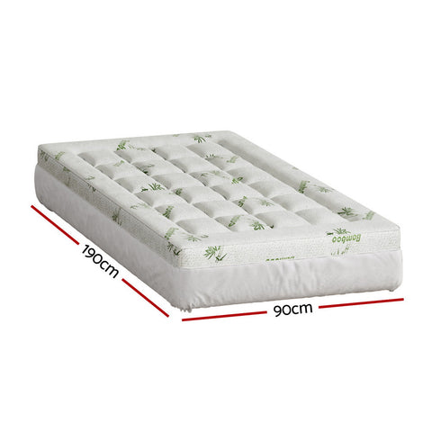 Giselle Bedding Mattress Topper Pillowtop Bamboo 7.5cm Single Chez Guru