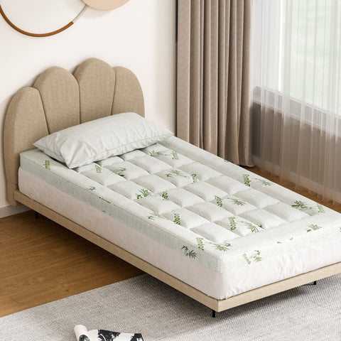Giselle Bedding Mattress Topper Pillowtop Bamboo 7.5cm Single Chez Guru