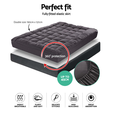 Giselle Bedding Mattress Topper Pillowtop Bamboo Charcoal Double Chez Guru