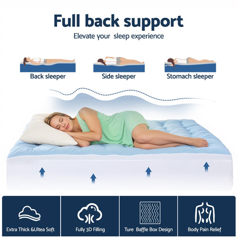 Giselle 5cm Mattress Topper Pillowtop toppers Double-Sided Queen