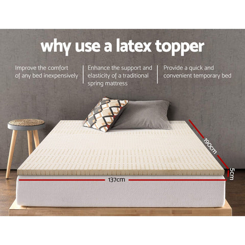 Giselle Bedding Latex Mattress Topper 5cm Double Chez Guru