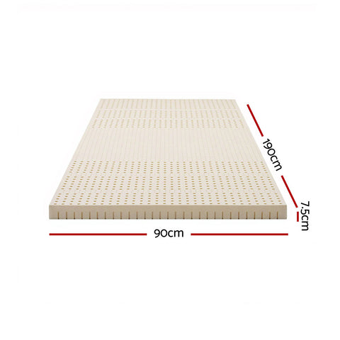 Giselle Bedding Latex Mattress Topper 7.5cm Single