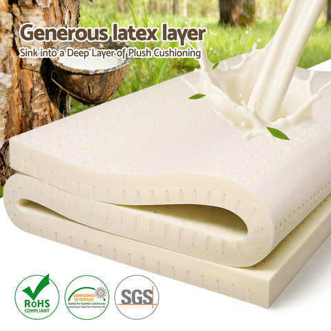 Giselle Bedding Latex Mattress Topper 7.5cm Single
