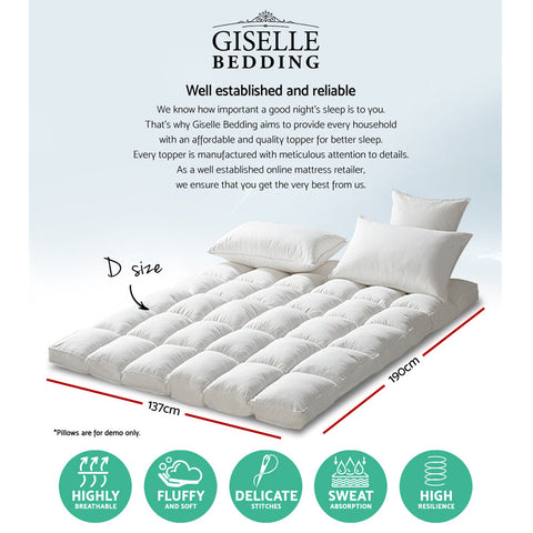 Giselle Bedding Mattress Topper Pillowtop Protector Pad Double Chez Guru