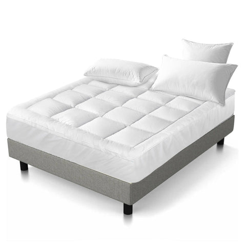 Giselle Queen Mattress Topper Pillowtop 1000GSM Microfibre Filling Protector Chez Guru